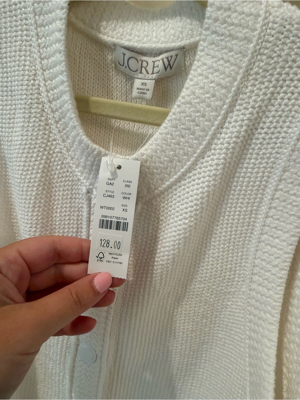 J. Crew White Sleeveless Knit Button Front Vest - Picture 3 of 4